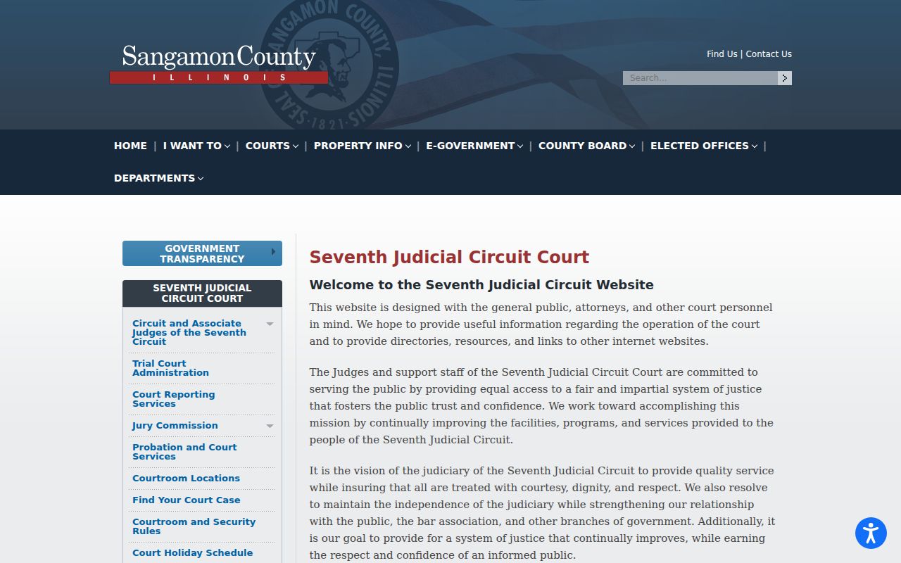 Sangamon County court case lookup Seventh Judicial Circuit